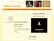 Tablet Screenshot of koch-kerzen.at